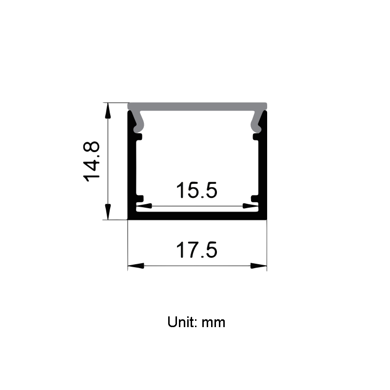 LED Strip Aluminum Profile For 15mm 5050 Double Row LED Strip LED Strip Aluminum Profile For 15mm 5050 Double Row LED Strip